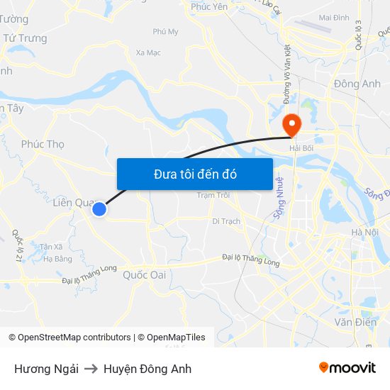 Hương Ngải to Huyện Đông Anh map