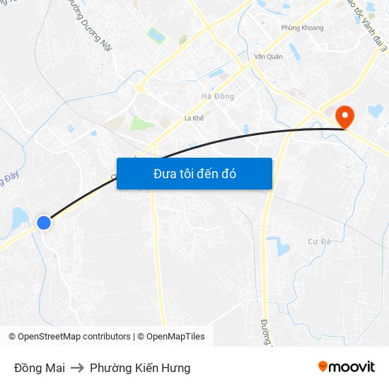 Đồng Mai to Phường Kiến Hưng map