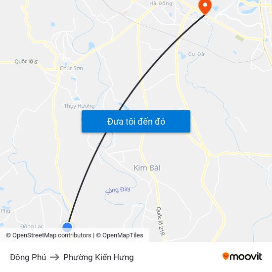 Đồng Phú to Phường Kiến Hưng map