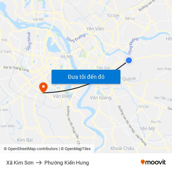 Xã Kim Sơn to Phường Kiến Hưng map