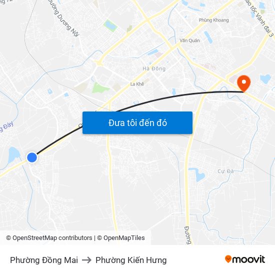 Phường Đồng Mai to Phường Kiến Hưng map
