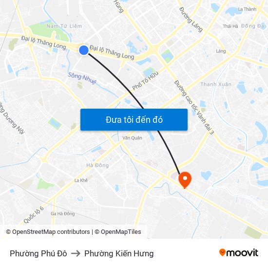 Phường Phú Đô to Phường Kiến Hưng map