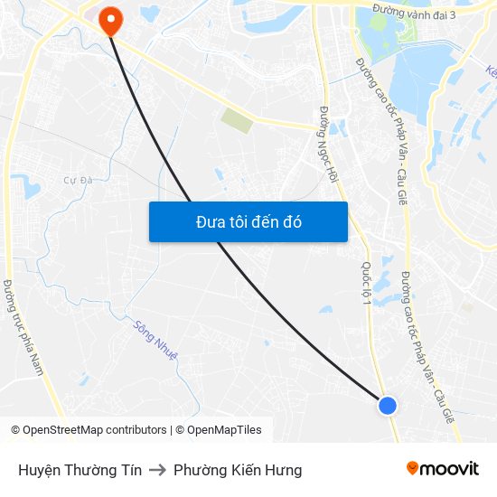 Huyện Thường Tín to Phường Kiến Hưng map