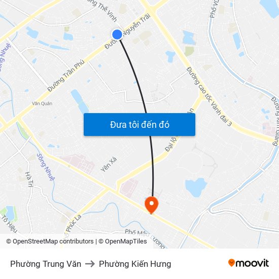 Phường Trung Văn to Phường Kiến Hưng map