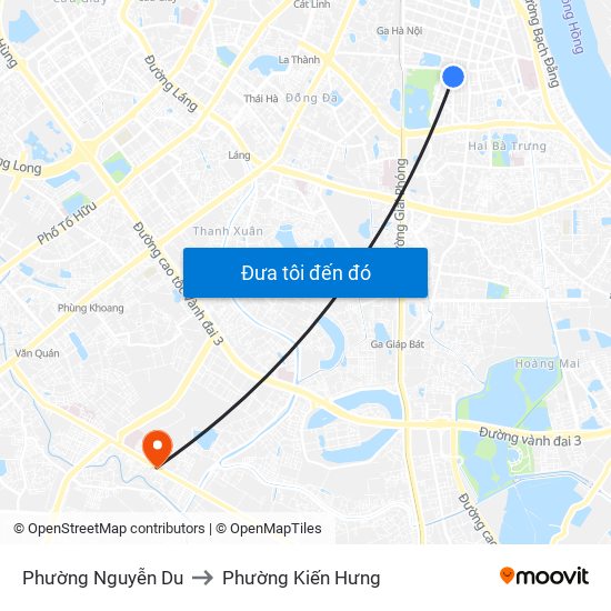 Phường Nguyễn Du to Phường Kiến Hưng map