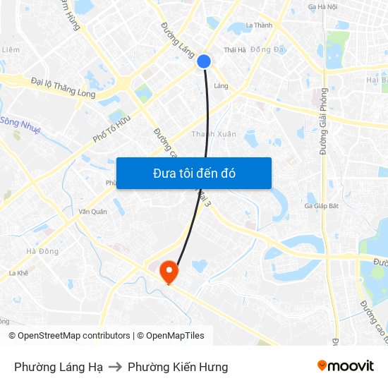 Phường Láng Hạ to Phường Kiến Hưng map