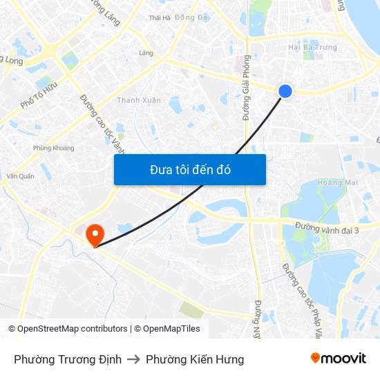 Phường Trương Định to Phường Kiến Hưng map