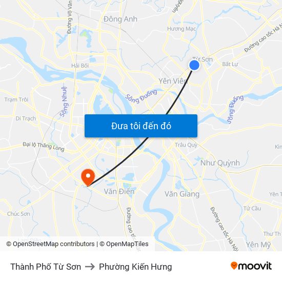 Thành Phố Từ Sơn to Phường Kiến Hưng map