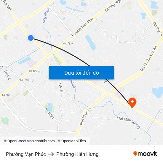 Phường Vạn Phúc to Phường Kiến Hưng map