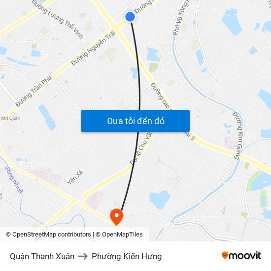 Quận Thanh Xuân to Phường Kiến Hưng map