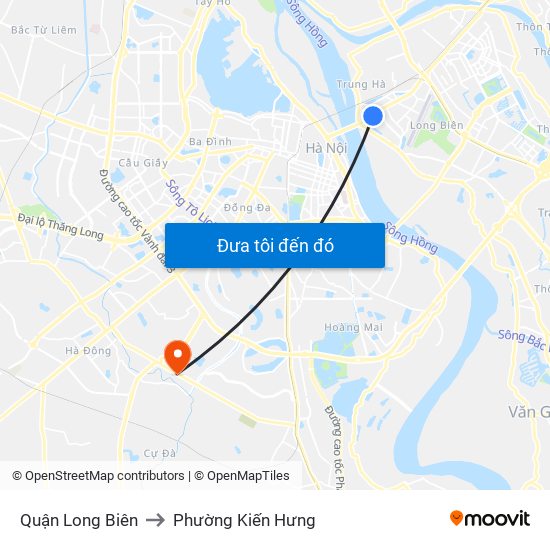 Quận Long Biên to Phường Kiến Hưng map
