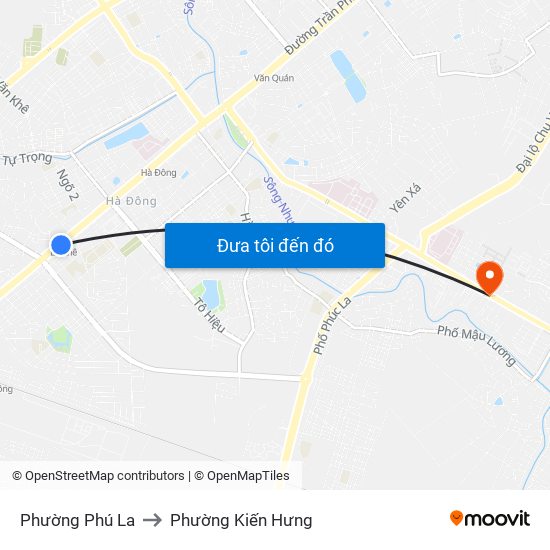 Phường Phú La to Phường Kiến Hưng map