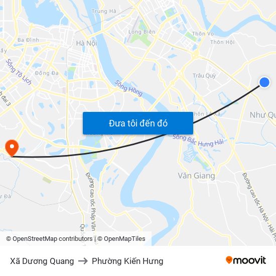 Xã Dương Quang to Phường Kiến Hưng map