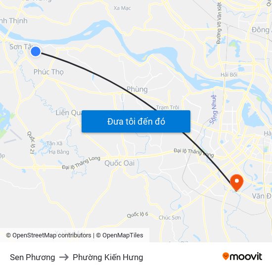 Sen Phương to Phường Kiến Hưng map