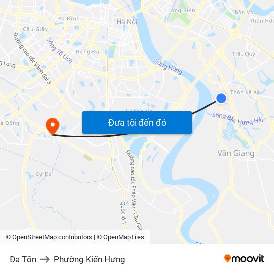 Đa Tốn to Phường Kiến Hưng map