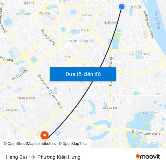 Hàng Gai to Phường Kiến Hưng map