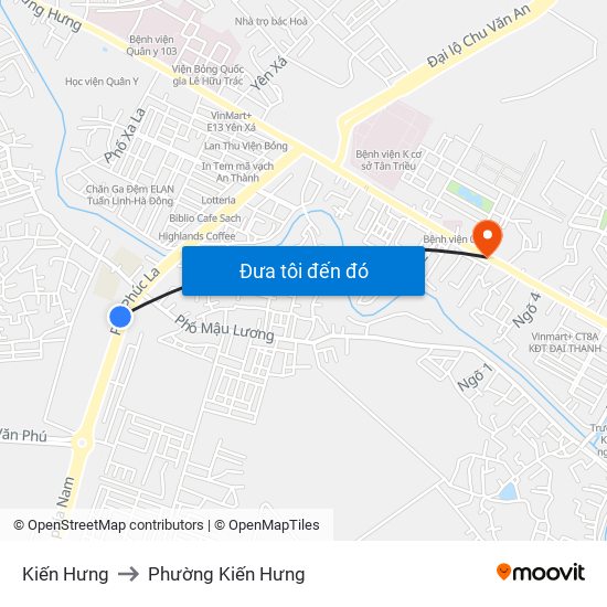 Kiến Hưng to Phường Kiến Hưng map