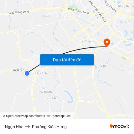 Ngọc Hòa to Phường Kiến Hưng map