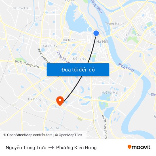 Nguyễn Trung Trực to Phường Kiến Hưng map