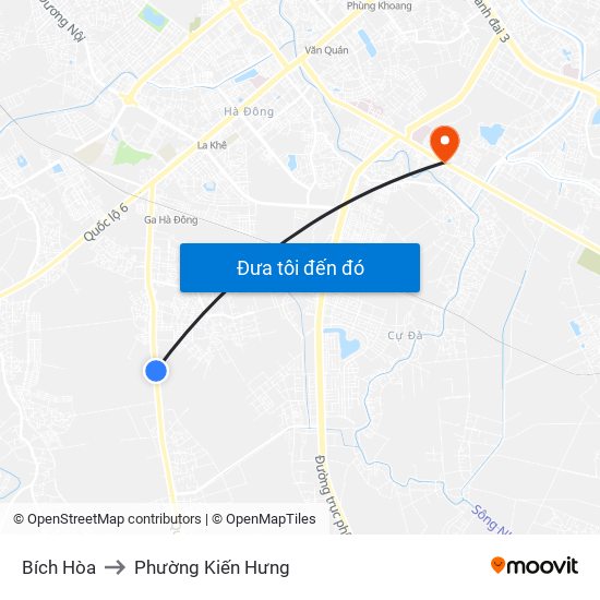 Bích Hòa to Phường Kiến Hưng map