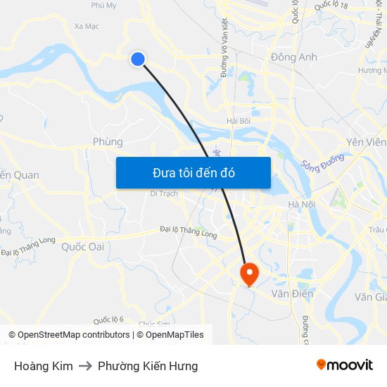 Hoàng Kim to Phường Kiến Hưng map