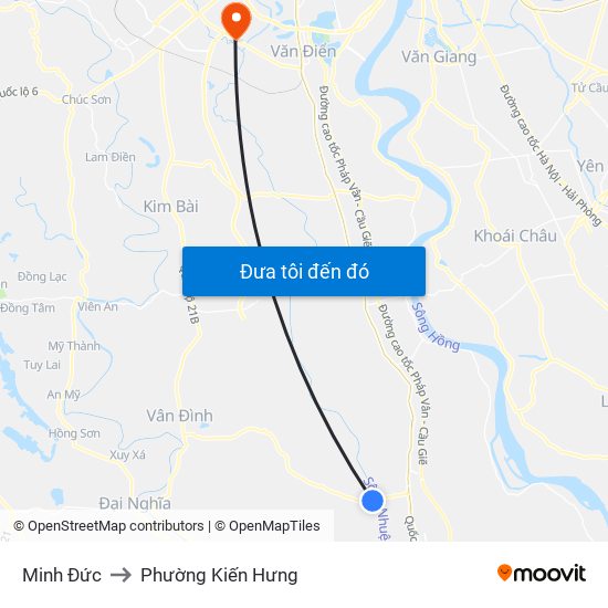 Minh Đức to Phường Kiến Hưng map