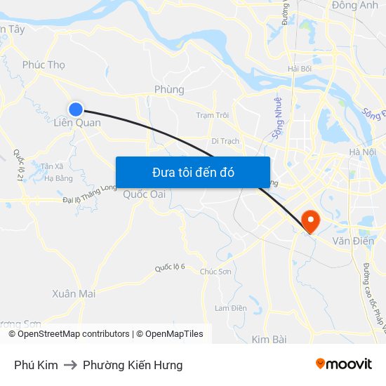 Phú Kim to Phường Kiến Hưng map