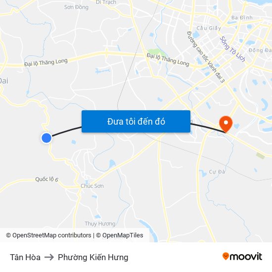 Tân Hòa to Phường Kiến Hưng map