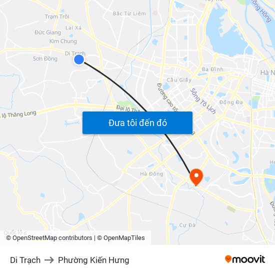Di Trạch to Phường Kiến Hưng map
