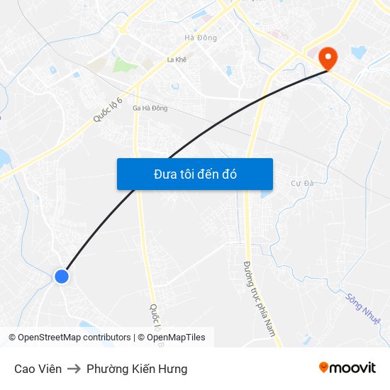 Cao Viên to Phường Kiến Hưng map