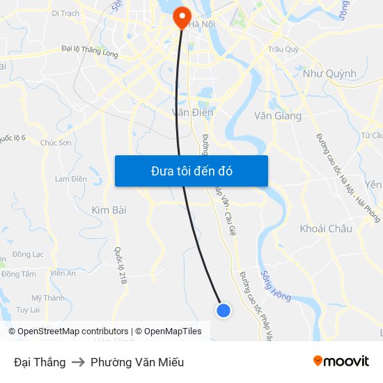 Đại Thắng to Phường Văn Miếu map