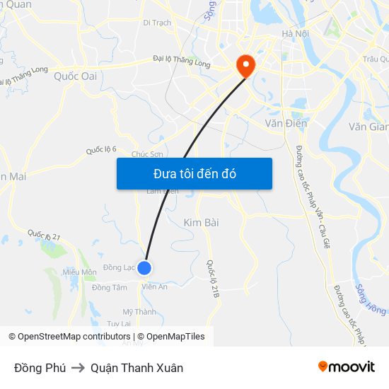 Đồng Phú to Quận Thanh Xuân map