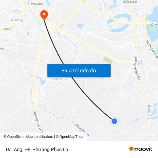 Đại Áng to Phường Phúc La map