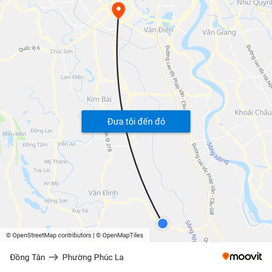 Đồng Tân to Phường Phúc La map