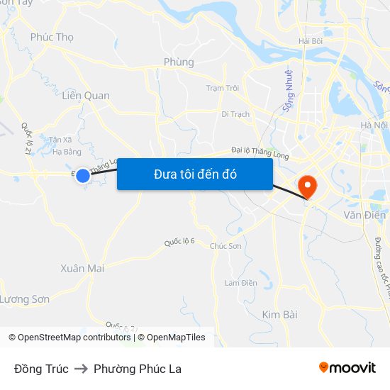 Đồng Trúc to Phường Phúc La map