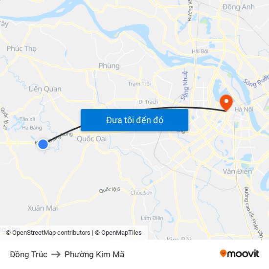 Đồng Trúc to Phường Kim Mã map