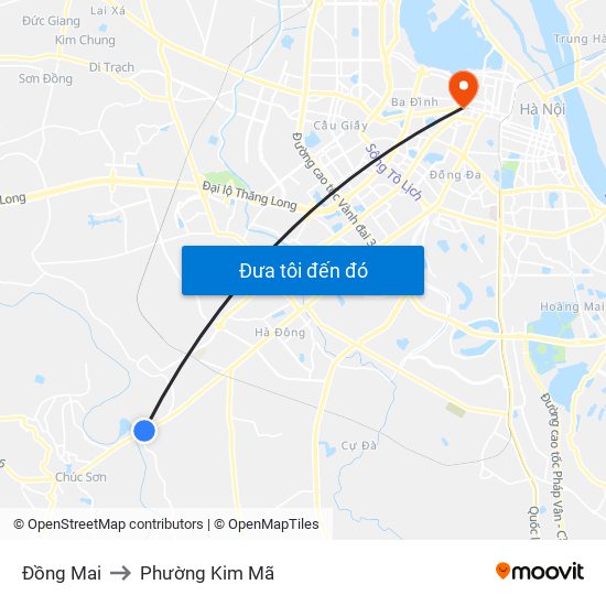 Đồng Mai to Phường Kim Mã map