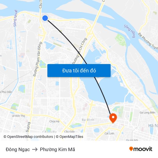 Đông Ngạc to Phường Kim Mã map