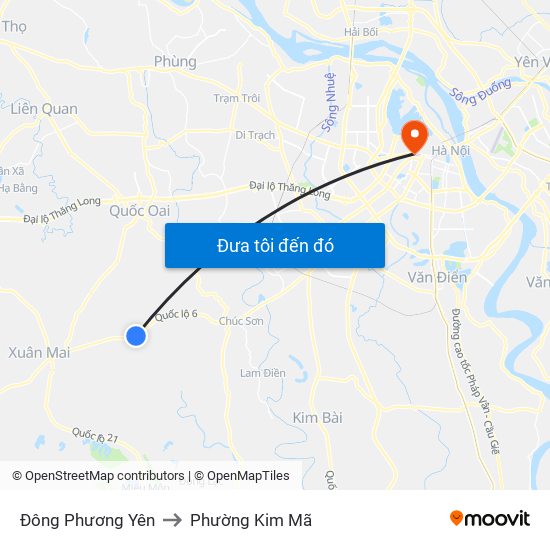 Đông Phương Yên to Phường Kim Mã map