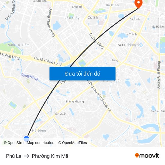 Phú La to Phường Kim Mã map