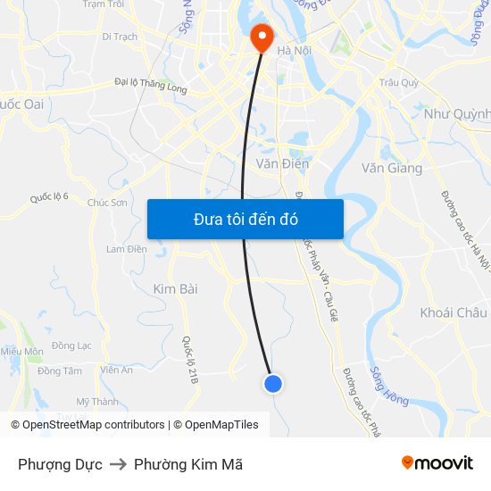 Phượng Dực to Phường Kim Mã map