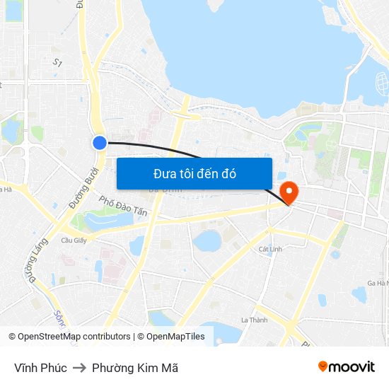 Vĩnh Phúc to Phường Kim Mã map
