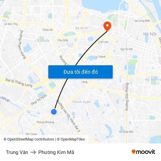 Trung Văn to Phường Kim Mã map