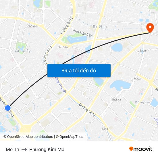 Mễ Trì to Phường Kim Mã map