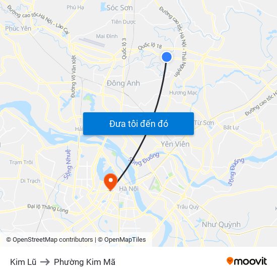 Kim Lũ to Phường Kim Mã map