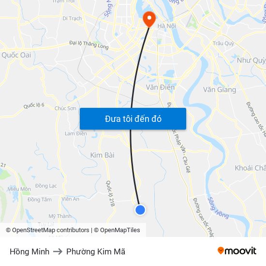 Hồng Minh to Phường Kim Mã map