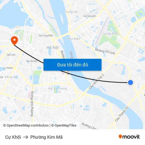 Cự Khối to Phường Kim Mã map