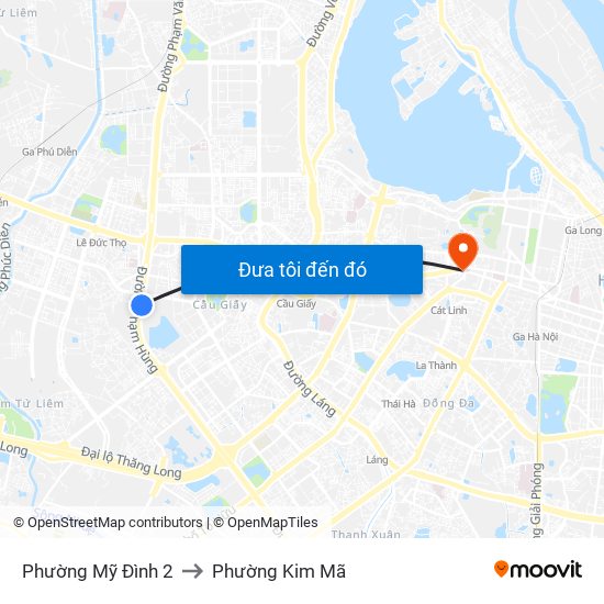 Phường Mỹ Đình 2 to Phường Kim Mã map