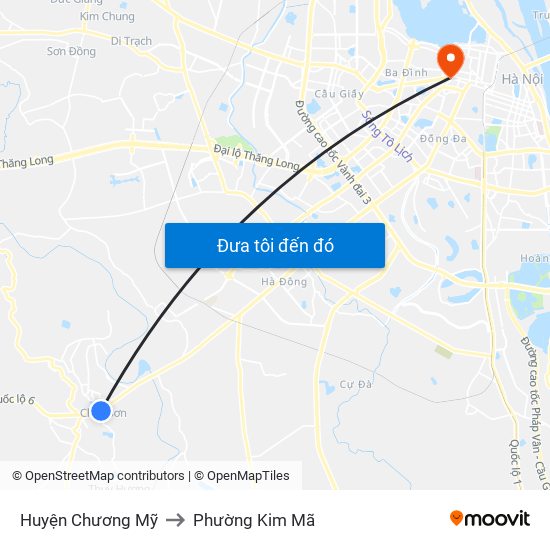 Huyện Chương Mỹ to Phường Kim Mã map