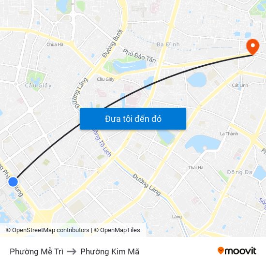 Phường Mễ Trì to Phường Kim Mã map